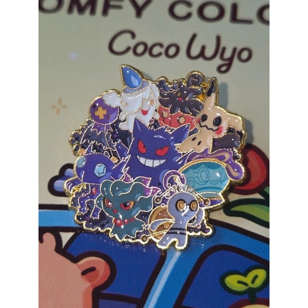 Pokemon gengar ghost type enamel pin anime manga